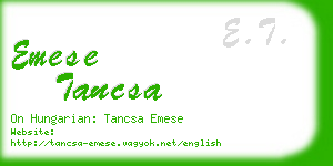 emese tancsa business card